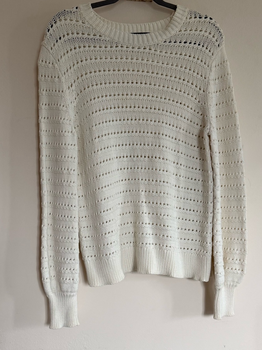 J. Crew Women's Open-Knit Crewneck Sweater - Cream